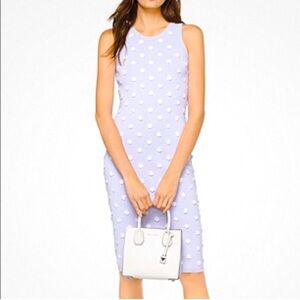 Michael Kors Lavender Floral Embellished Viscose Knit Dress
